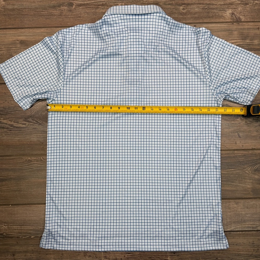 Collars & Co Mens LARGE Polo Shirt Blue White Tattersall Check Dress Collar NEW - Picture 6 of 10